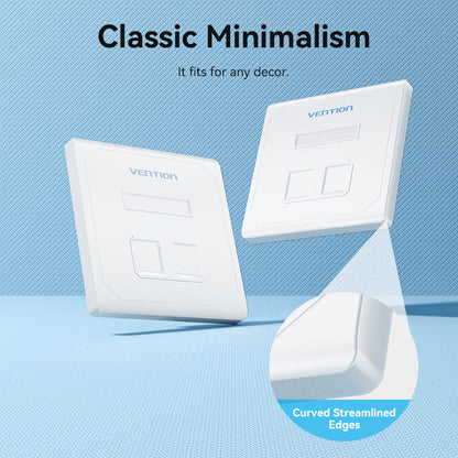 2-Port Keystone Jack Wall Plate White