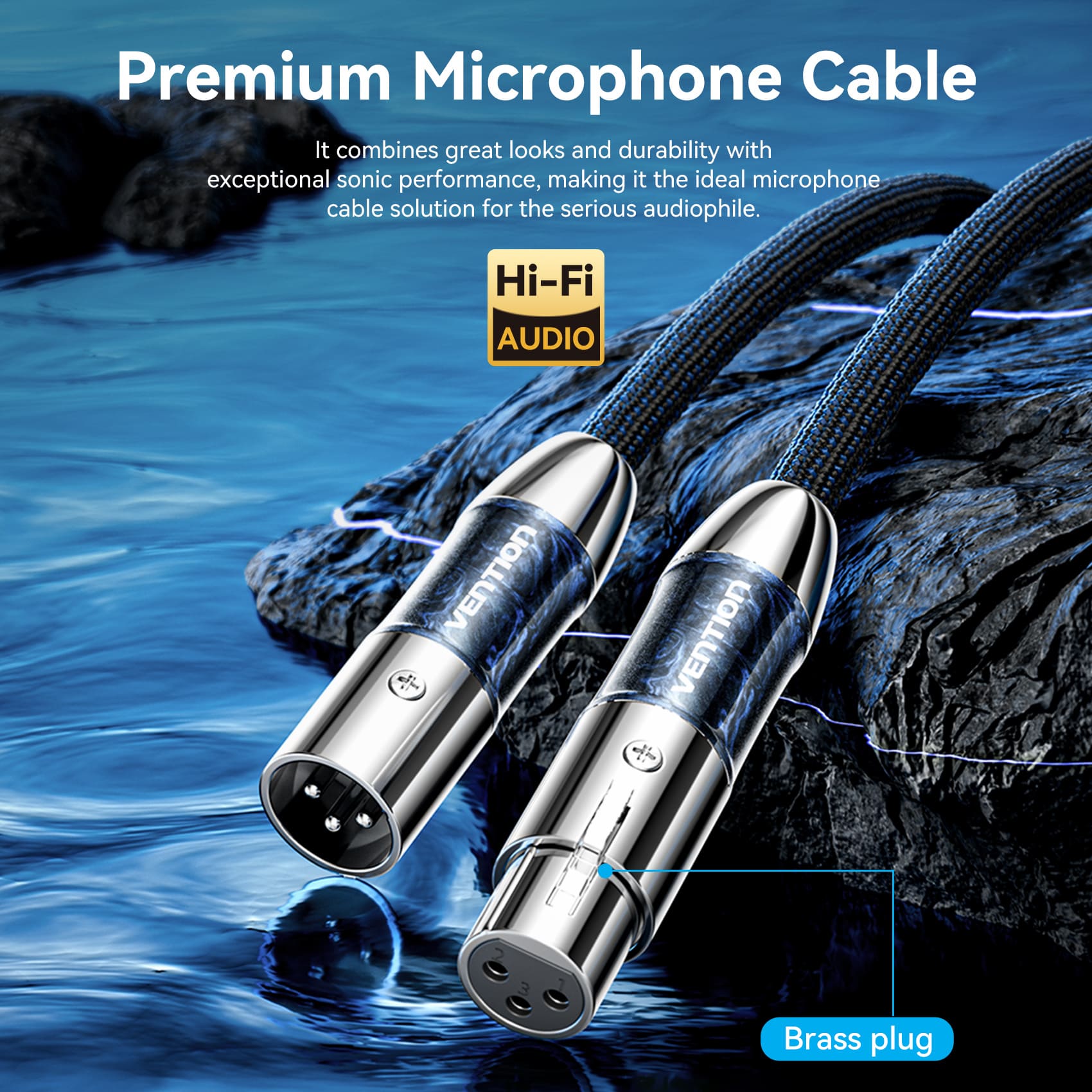 XLR Male to XLR Female Microphone Cable (Hi-Fi)