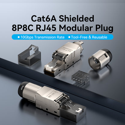 <tc>Vention</tc> Cat6A屏蔽免工具8P8C RJ45模块化插头