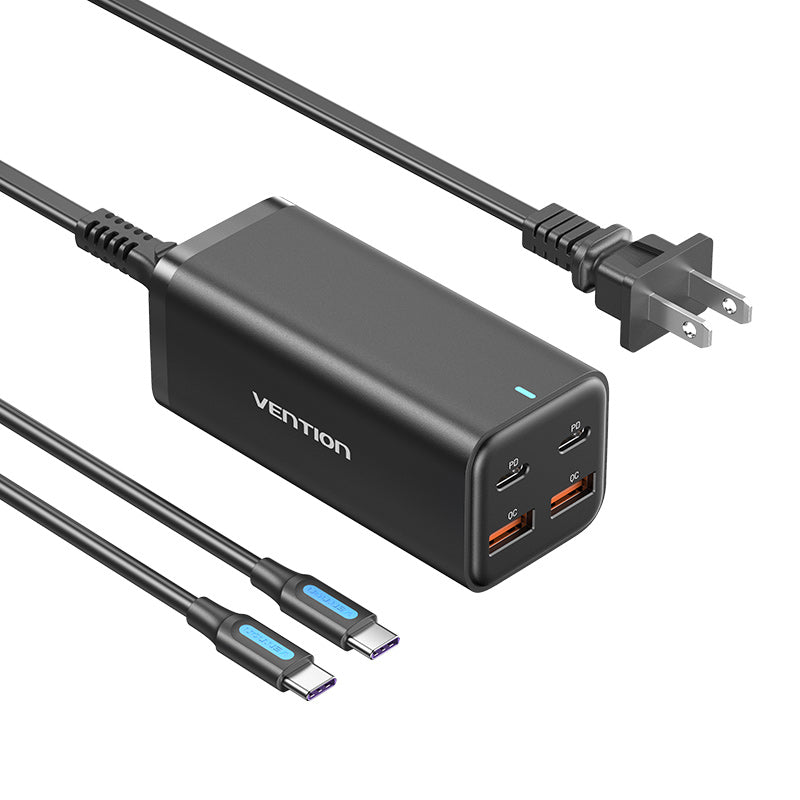 4-Port USB (C + C + A + A) GaN Charger (100W/100W/18W/18W) EU/US/UK Plug White