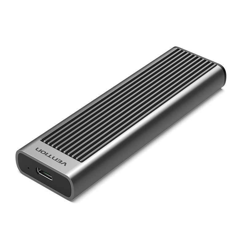 M.2 NVMe SSD Enclosure (USB 3.1 Gen 2-C) with Heat Sink Gray Aluminum Alloy Type