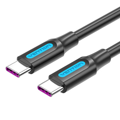 Vention USB 2.0 C Erkek - C Erkek 5A Kablo Siyah PVC Tip