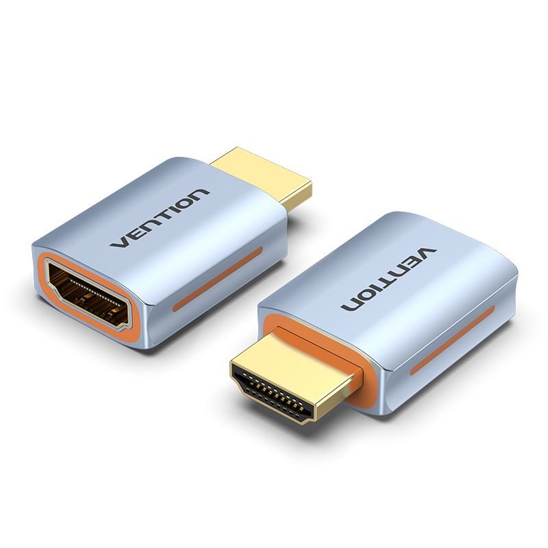 HDMI-Stecker auf Buchse, 8K-Adapter, graue Aluminiumlegierung