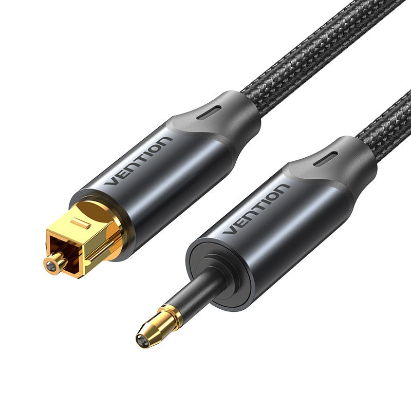 Toslink a Mini Toslink Cable de audio óptico 0,5/1/1,5/2/3/5/10M Tipo de aleación de aluminio negro