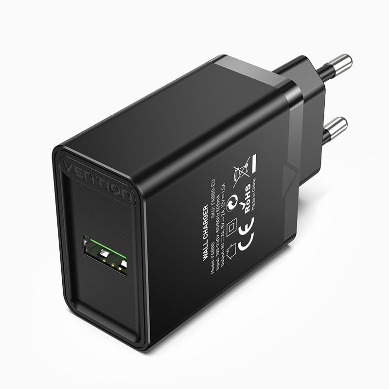 Vention 1-Port USB Wall Charger 18W EU-Plug