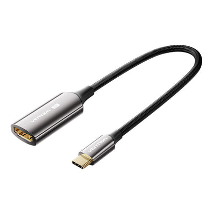 Vention Cotton Braided USB-C to HDMI™ 8K Converter 0.25M Black Zinc Alloy Type