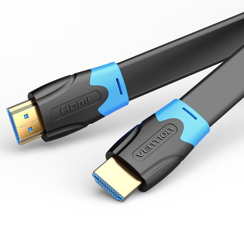 Vention flat hdmi кабель черный