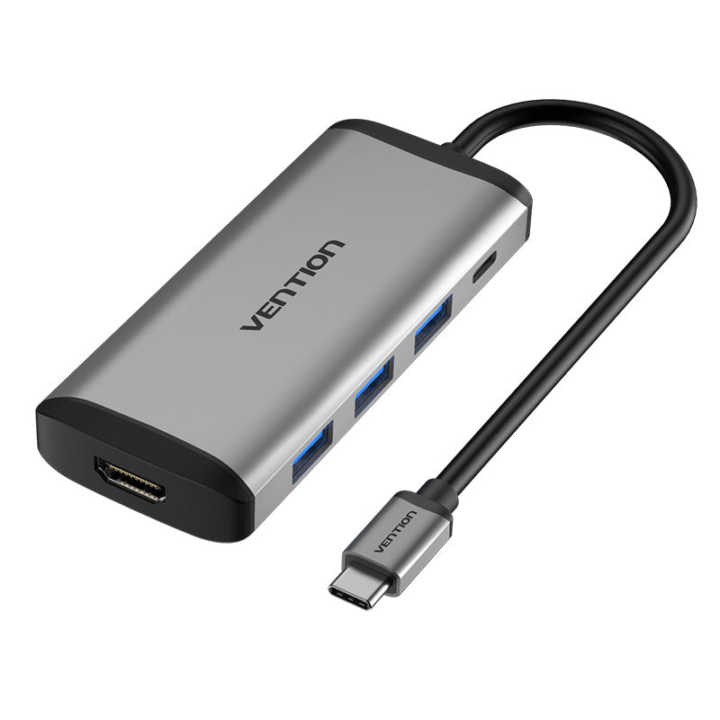 Convertisseur Type-C vers HDMI/USB3.0*3/PD