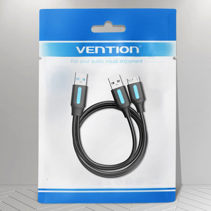 USB 3.0 A Male to Micro-B Male Cable with USB Power Supply 0.5/1M Black PVC Type