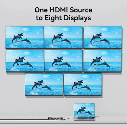 Vention 4K 1x8 HDMI™ Splitter Black Aluminum Alloy Type EU Standard