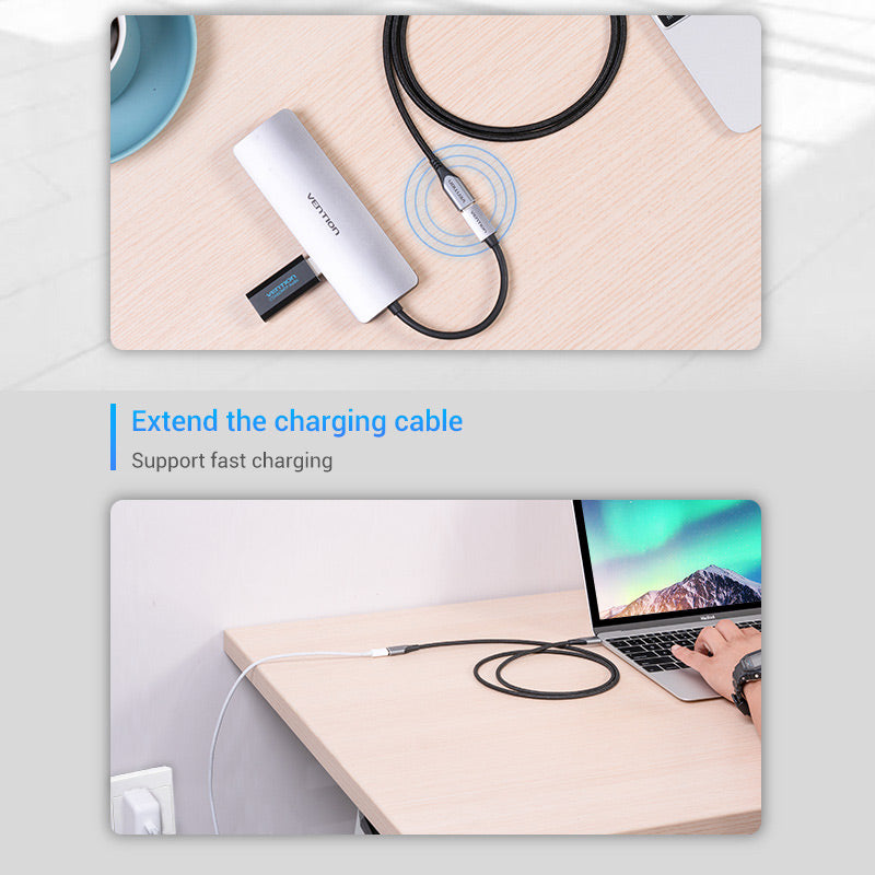 Vention Cotton Braided USB-C 3.1 Extension Cable