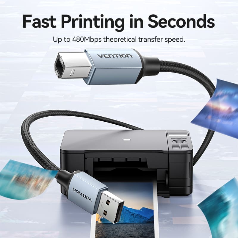 Cotton Braided USB 2.0 A Male to B Male Printer Cable