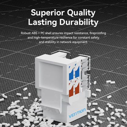 Cat6 Unshielded Keystone Jack White Plastic Type