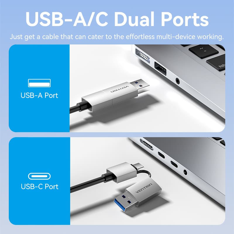 USB-C/USB-A to Dual HDMI MST Adapter