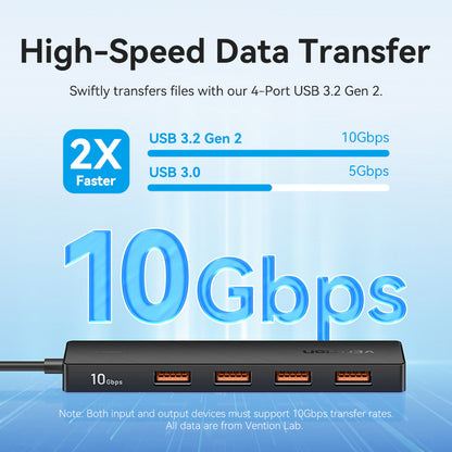 Vention USB-C - USB 3.2 Gen 2 Tip-A x 4/PD 10G Hub 0,15M Siyah