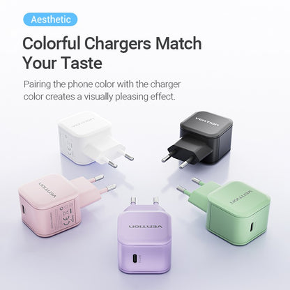Vention 1-Port USB-C Wall Charger 20W EU-Plug