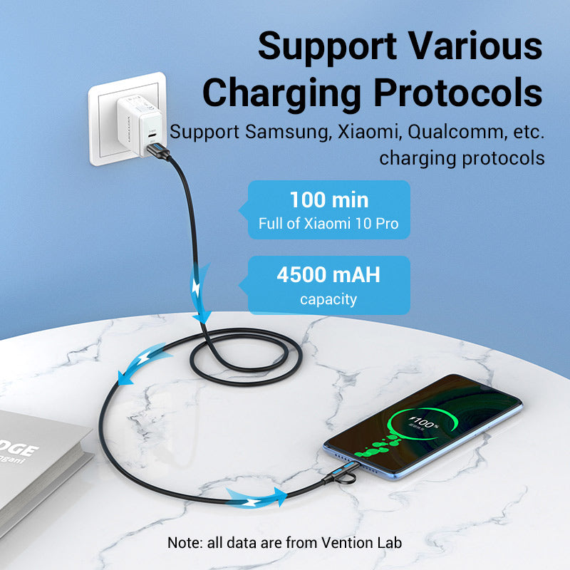 Vention USB 2.0 A Male to 2-in-1 Micro-B&USB-C Male 3A Cable