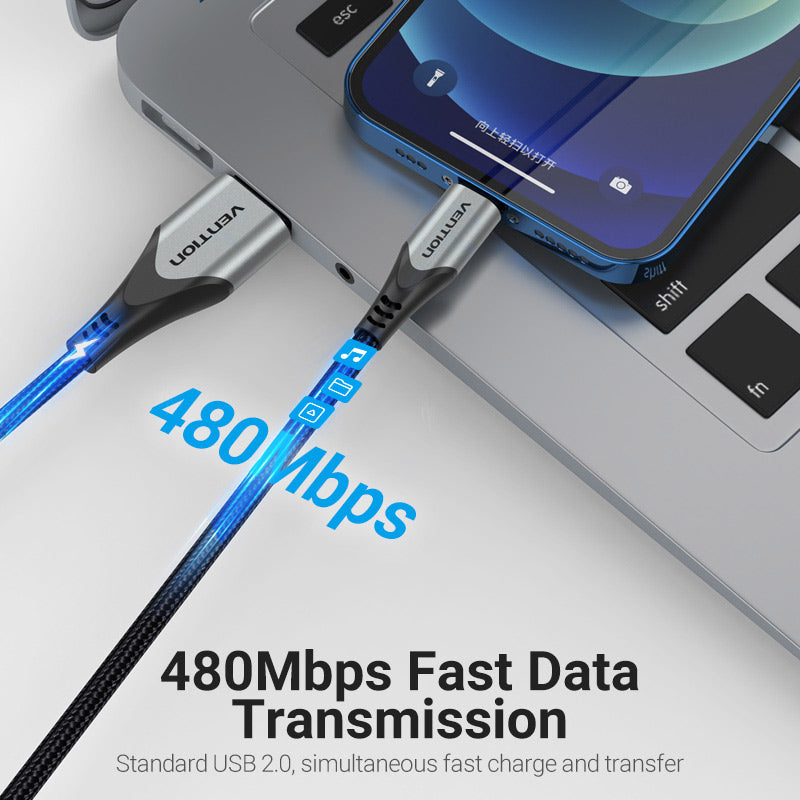 Vention USB 2.0 A zum Blitzkabel Aluminiumlegierungstyp