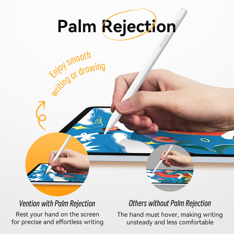 Vention Stylus Pen for iPad with Palm Rejection & Touch Switch White