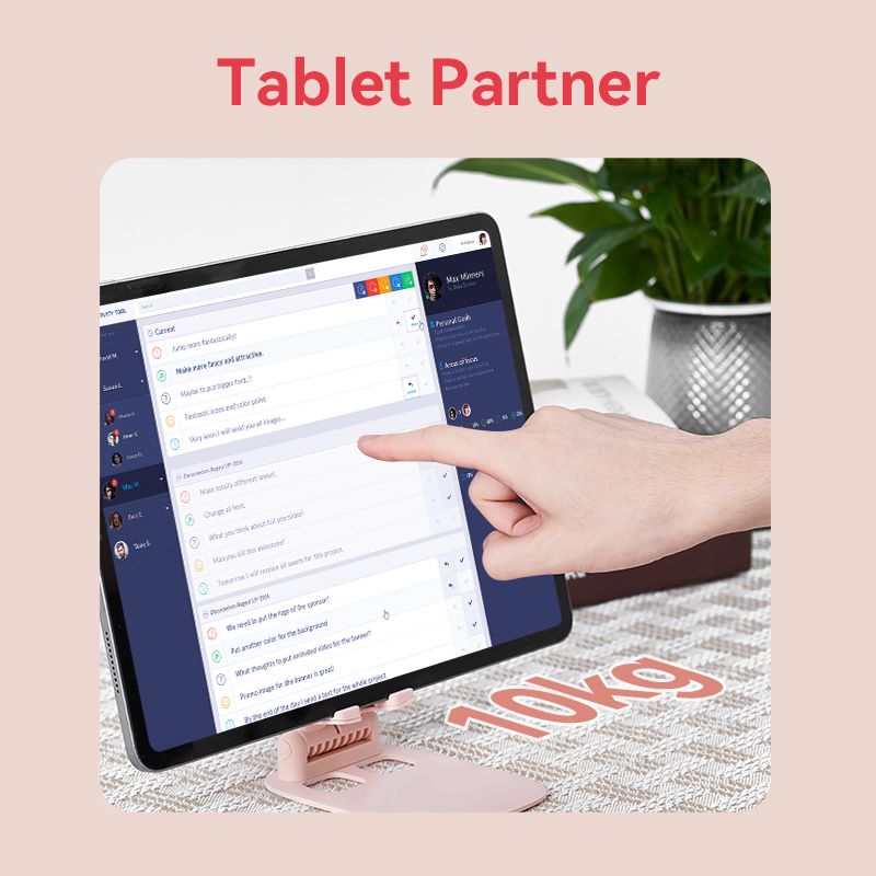 Soporte de tableta ajustable en altura para escritorio tipo aleación de aluminio rosa/azul