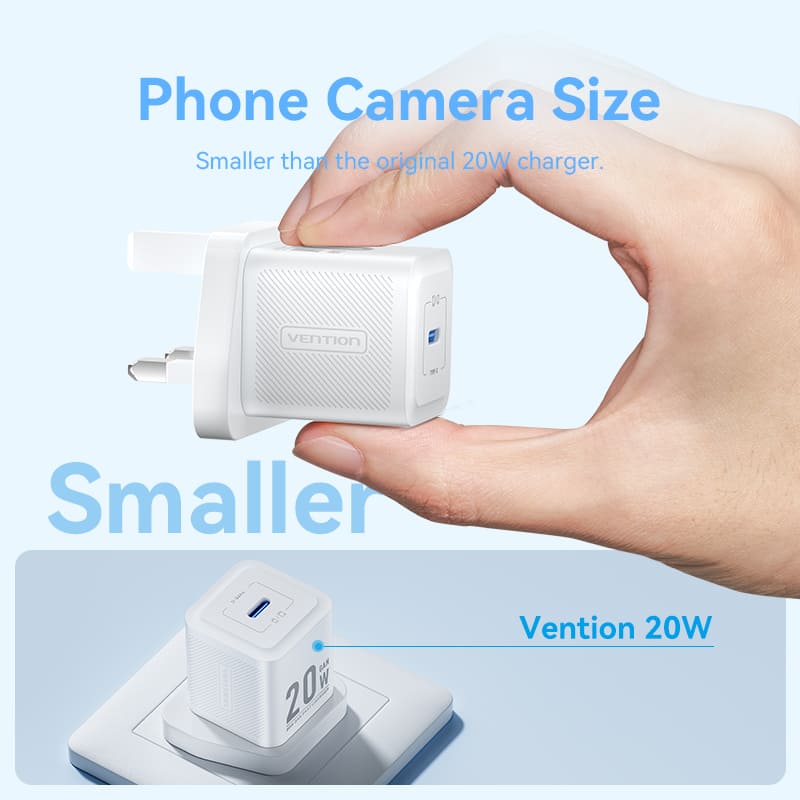 1-Port USB-C GaN Charger (20W) with USB-C to Lightning Cable (1M) UK-Plug