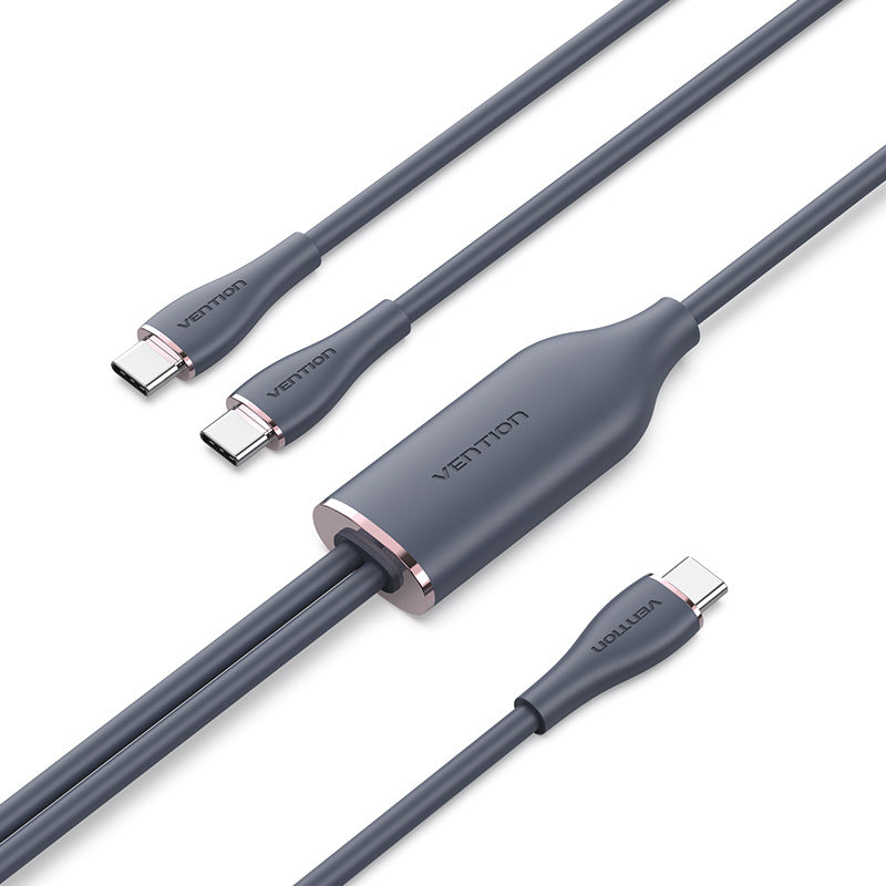 Vention USB 2.0 Type-C Male to 2 Type-C Male 5A Cable Silicone Type