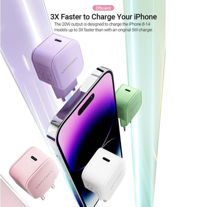 Vention 1-Port USB-C Wall Charger 20W EU-Plug