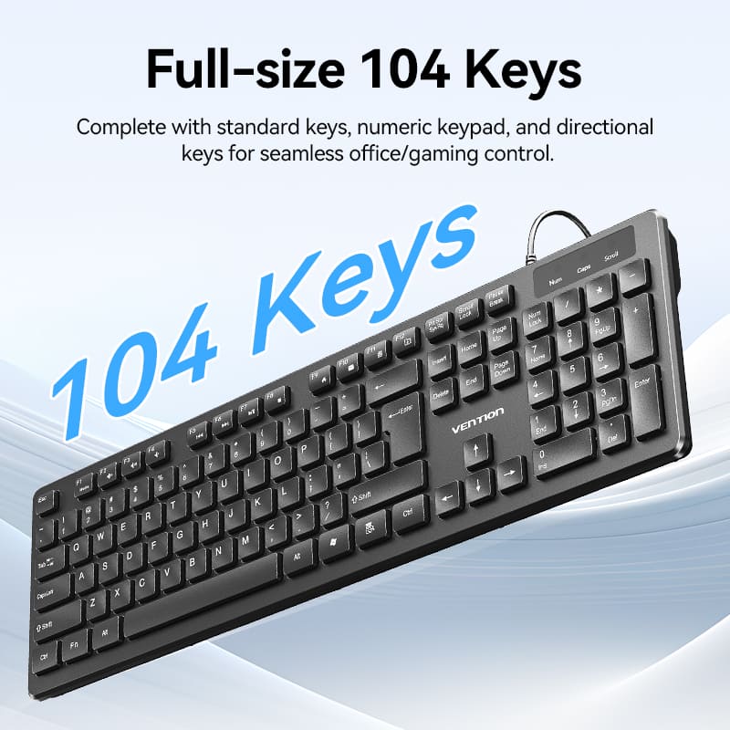 USB Wired Full-Sized Keyboard and Mouse Combo Black Slim Type