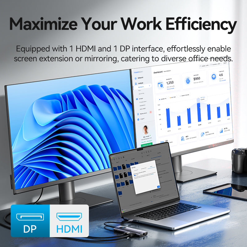 Vention 9-in-1 USB-C MST Docking Station