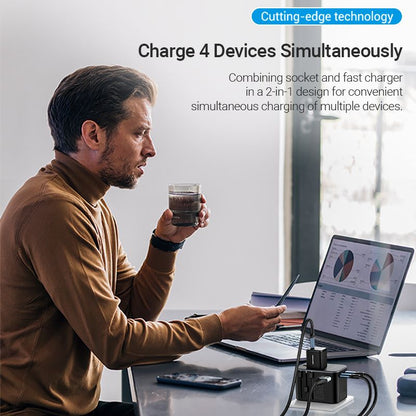 <tc>Vention</tc> 3 端口 USB (C+C+A) GaN 通用旅行适配器 (65W/65W/30W)