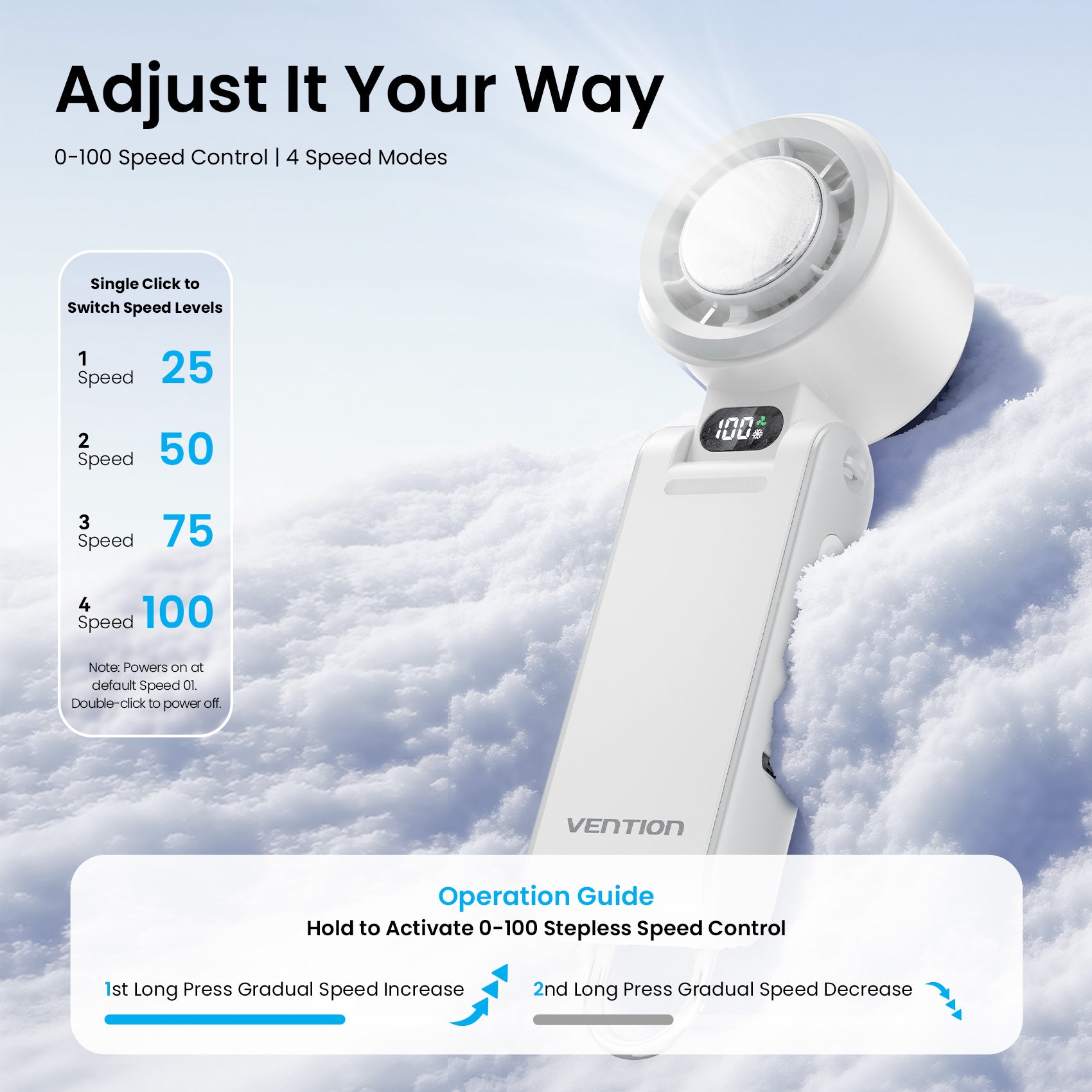 Vention Handheld Foldable High-Speed Cooling Fan