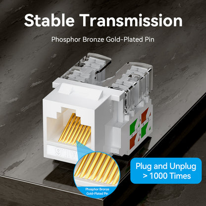 Cat6 Unshielded Keystone Jack White Plastic Type