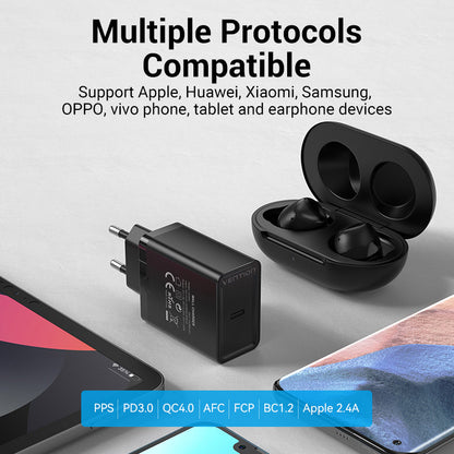 Vention 1-Port USB-C Wall Charger 20W EU-Plug