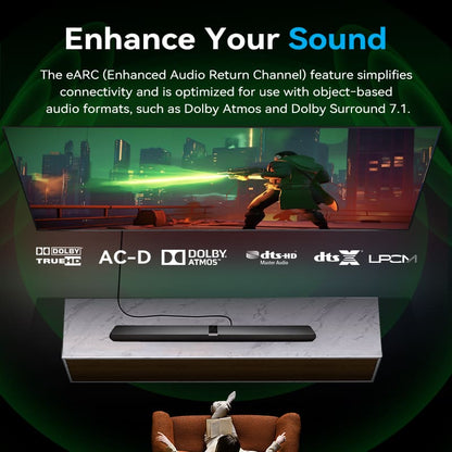 <tc>Vention</tc> Cable HDMI™-A macho a macho HD trenzado de algodón ultrafino 8K de aleación de aluminio verde