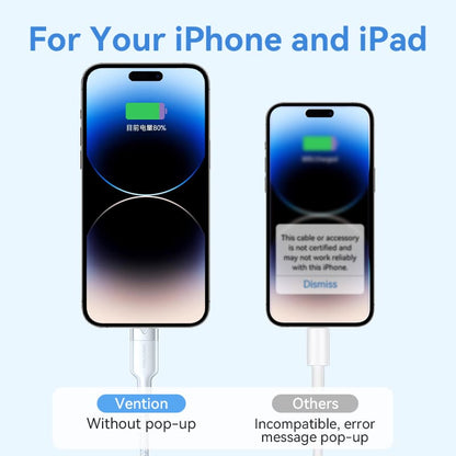 Vention USB 2.0 Type-A Male to Lightning Male 2.4A Cable Aluminum Alloy Type