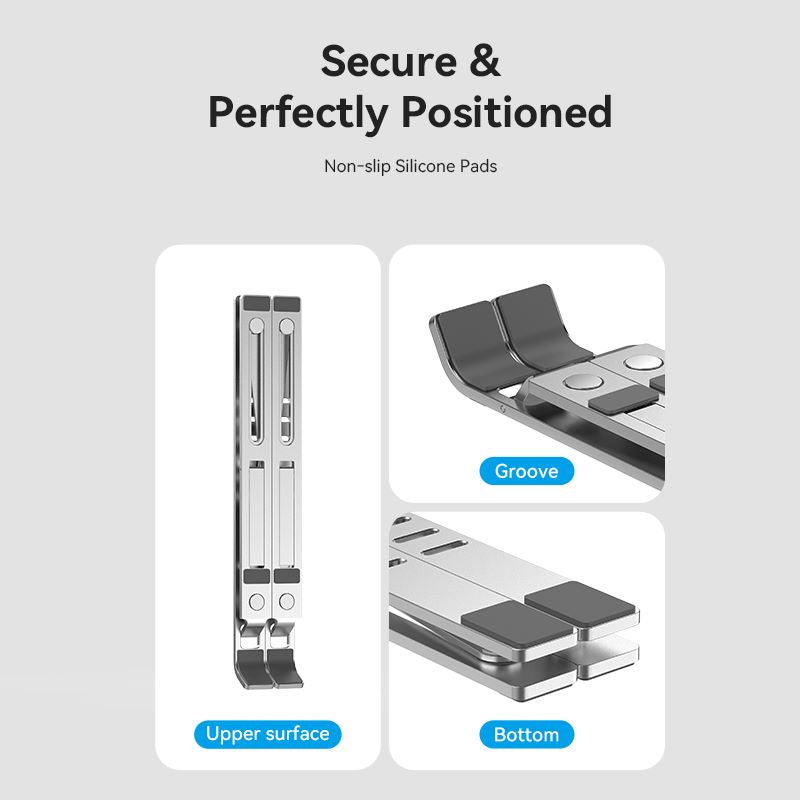 Foldable Laptop Stand Silver Aluminum Alloy Type