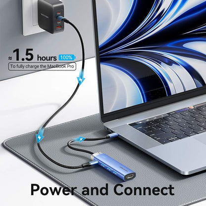 USB-C to HDMI/USB 3.0 x 3/PD Docking Station 0.15M Blue Aluminum Alloy Type