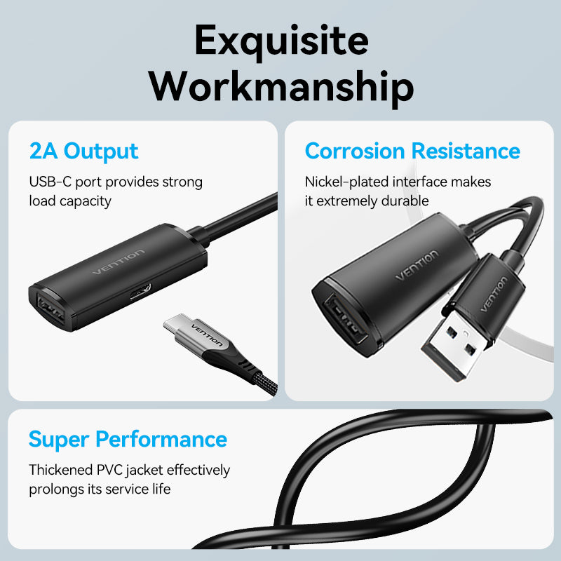 USB 2.0 Type-A Male to Type-A Female Active Extension Cable