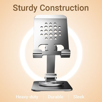 Vention Articulating Desk Phone Stand with 360° Rotatable Base Gray Aluminium Alloy Type
