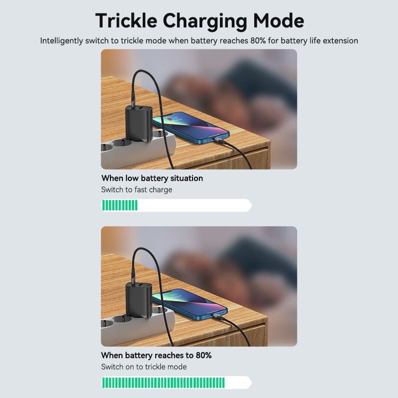 2-port USB(A+C) Wall Charger (18W+20W) EU-Plug Black