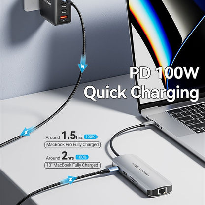 USB-C to HDMI/USB 3.0 x 3/RJ45/SD/TF/PD Docking Station