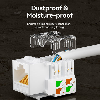 Cat6 Unshielded Keystone Jack White Plastic Type