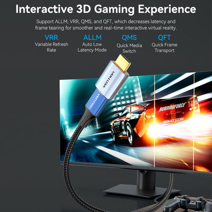 Vention HDMI™ Male to Female 8K Adapter Gray Aluminum Alloy Type