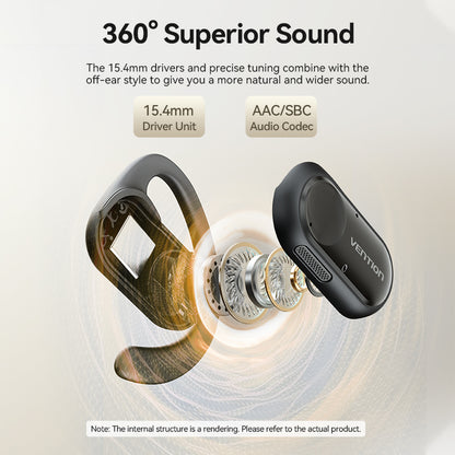 Wireless Bluetooth Open Ear Headphones OpenBeat O11 Black