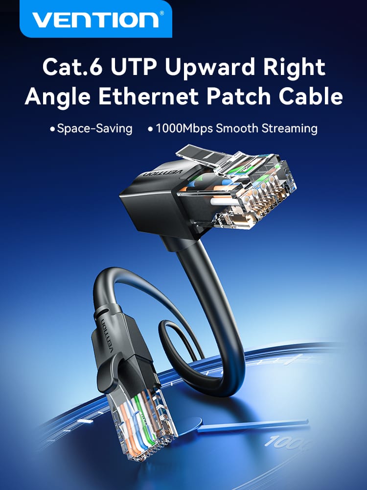 Vention Cat6 UTP Right Angle Ethernet Patch Cable