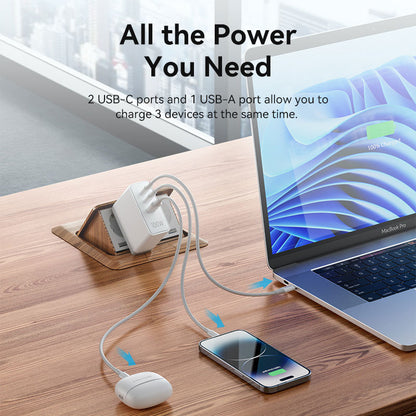 <tc>Vention</tc> Chargeur GaN USB 3 ports (C+C+A) (100 W/100 W/30 W) prise UE