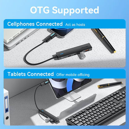 USB to USB 3.2 Gen 2 Type-C x 2/USB 3.2 Gen 2 Type-A x 2/USB-C 10G Hub 0.15M Black