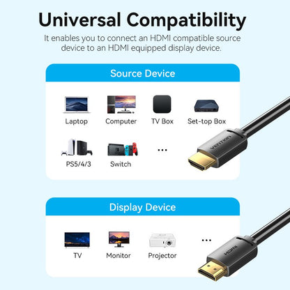 Vention HDMI™-A Male to Male 4K HD Cable 1.5M Black