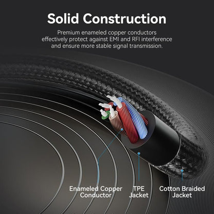 Vention Cotton Braided Dual 3.5mm TRS Male to 3.5mm Female Audio Cable 0.3M Black Aluminum Alloy Headphone Type (OMTP/CTIA)