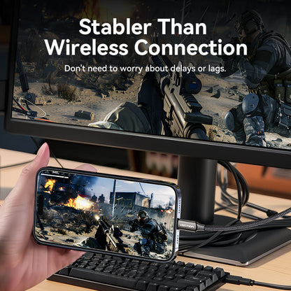 Cotton Braided 8K Bi-Directional USB-C Male to DisplayPort Male Cable
